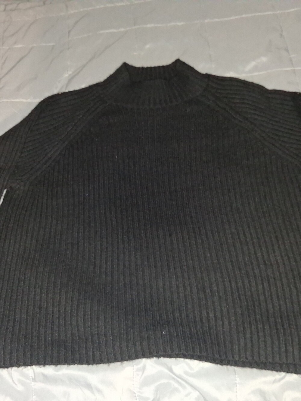 Time And Tru HW Mock Neck Sweater - Black Soot - XL